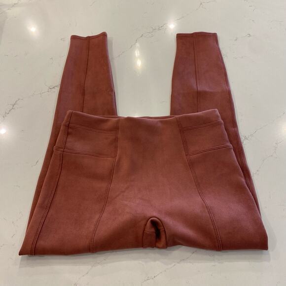 Spanx Faux Suede Leggings Rich Rose Pink‎ Size Medium - Picture 3 of 10